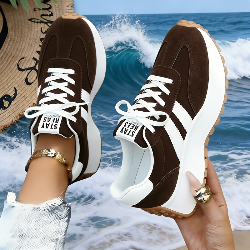 Introducing The Latest Women'S Athletic Casual Footwear, Featuring a Fashionable Thick Sole That Adds Height. These Retro-Style Shoes Are Perfect for Both Outdoor Activities And Everyday Use, Women Shoes, Sneakers