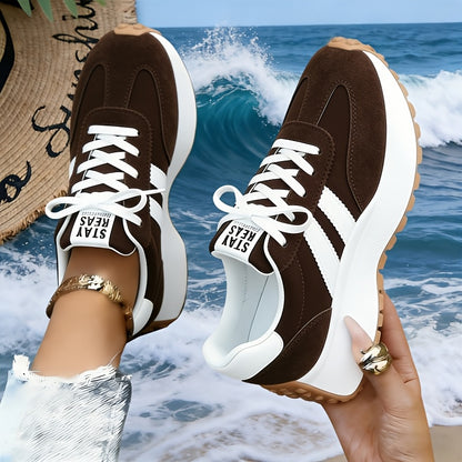 Introducing The Latest Women'S Athletic Casual Footwear, Featuring a Fashionable Thick Sole That Adds Height. These Retro-Style Shoes Are Perfect for Both Outdoor Activities And Everyday Use, Women Shoes, Sneakers