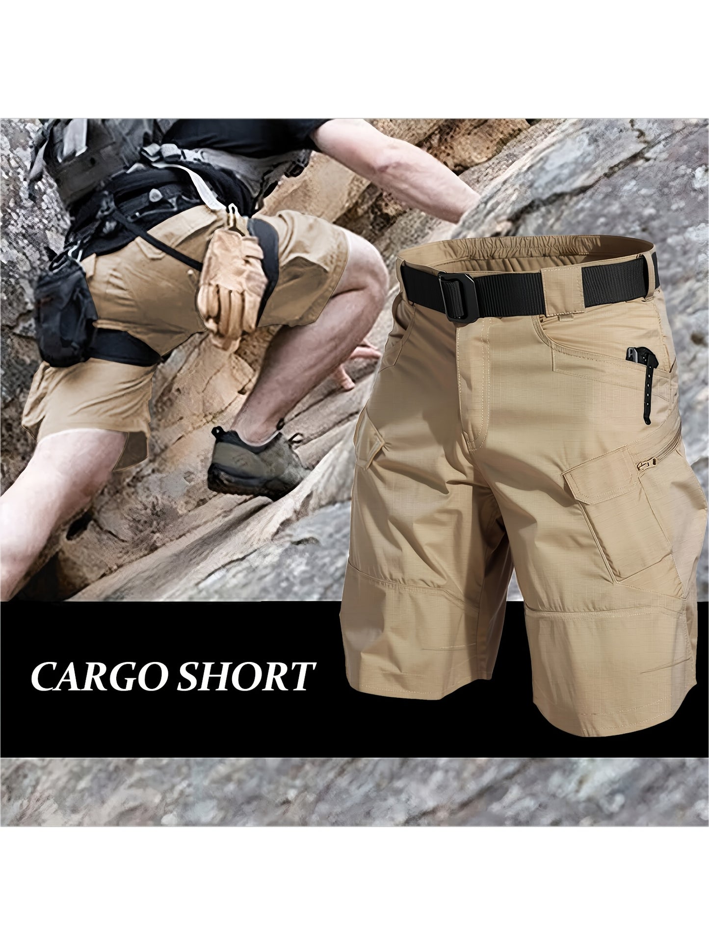 Men’s Cargo Shorts, Breathable Quick Dry Tactical Work Pants with Multi-Pocket Design