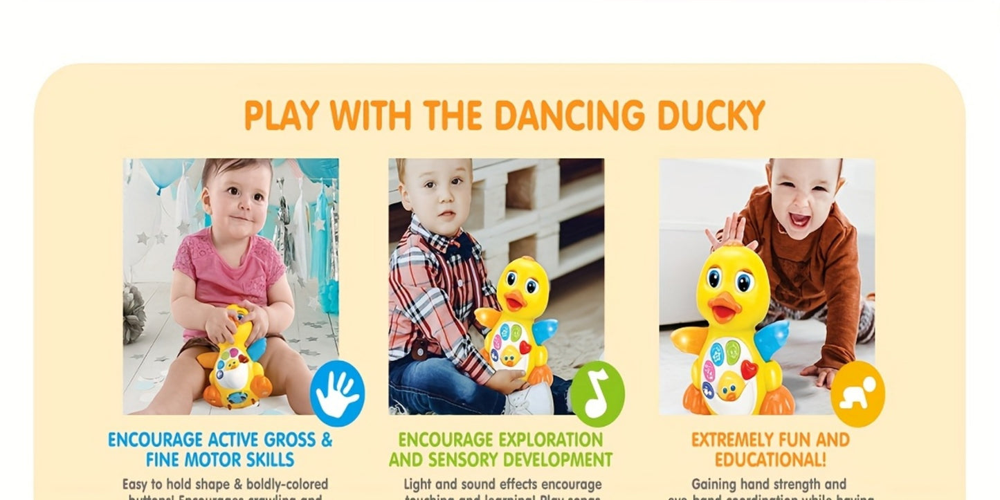Musical Crawling Duck Baby Toy - Dancing, crawling, music and light-up play