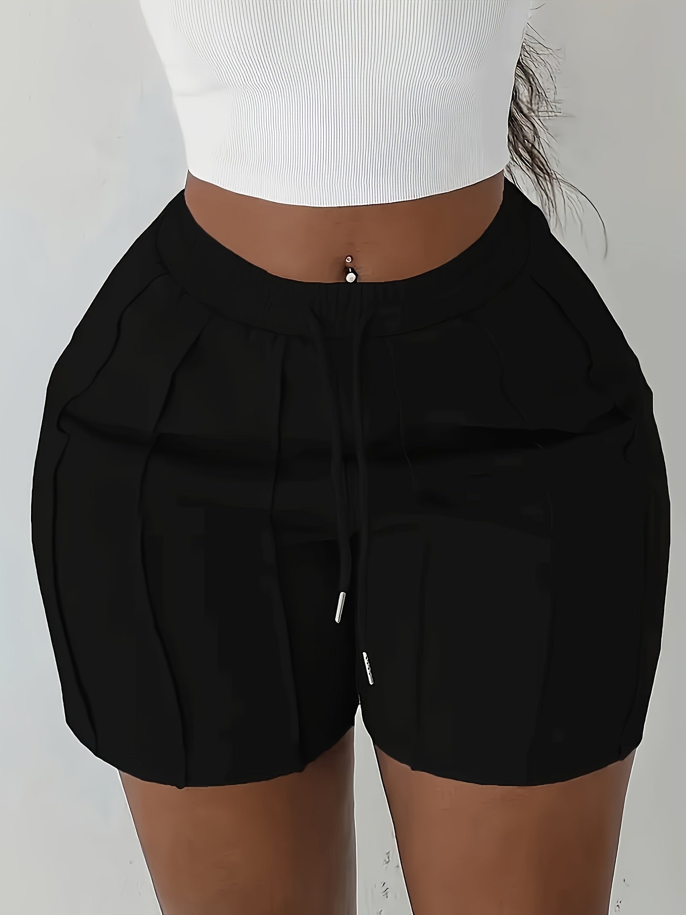 (3pcs)Solid Color Drawstring Sports Shorts with Elastic Waistband And Slant Pockets, Casual Style for Women In Spring/summer/autumn.