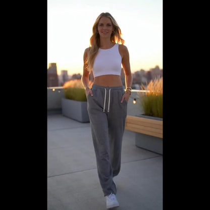 Three-Pack Of All-Season Trendy Versatile Pants [Soft Sweatpants] [Runs Large, Recommend Ordering One Size Down] Women's Soft Sweatpants - Loose Fit, Elastic Drawstring Waistband, Two Side Pockets - Machine Washable, S Bracelet Included.