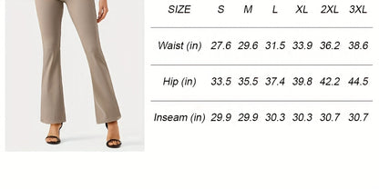 Plus Size, Plus Size Women's Dress Work Pants Slacks Stretch Comfy Breathable Soft Casual Office High Waisted Tummy Control Flare Pants with Belt Loops 4 Pockets Lounge Business