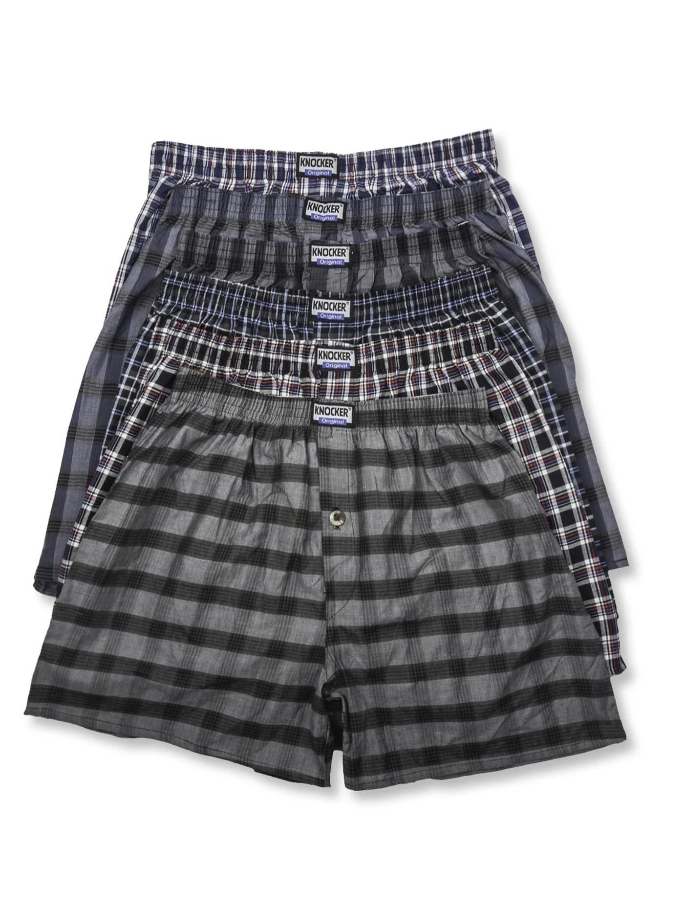 MENS 3 PACK OR 2 PACK OF ASSORTED PLAID PRINT COMFY BOXERS