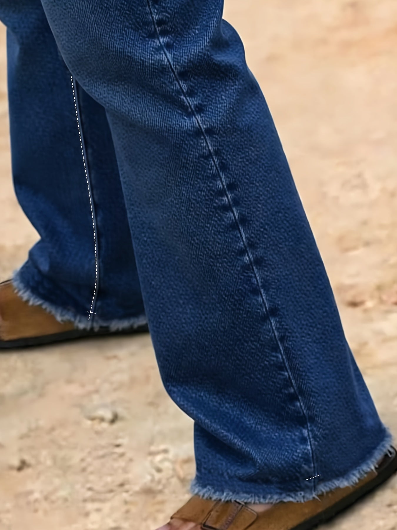 High-Waisted Bell-Bottom Jeans with a Black Irregular Pattern Embroidery on The Back Pocket, Featuring a Heavy Industry Contrast Color Wash, Cat Beard Design, And a Mature Retro Style Suitable for All Seasons