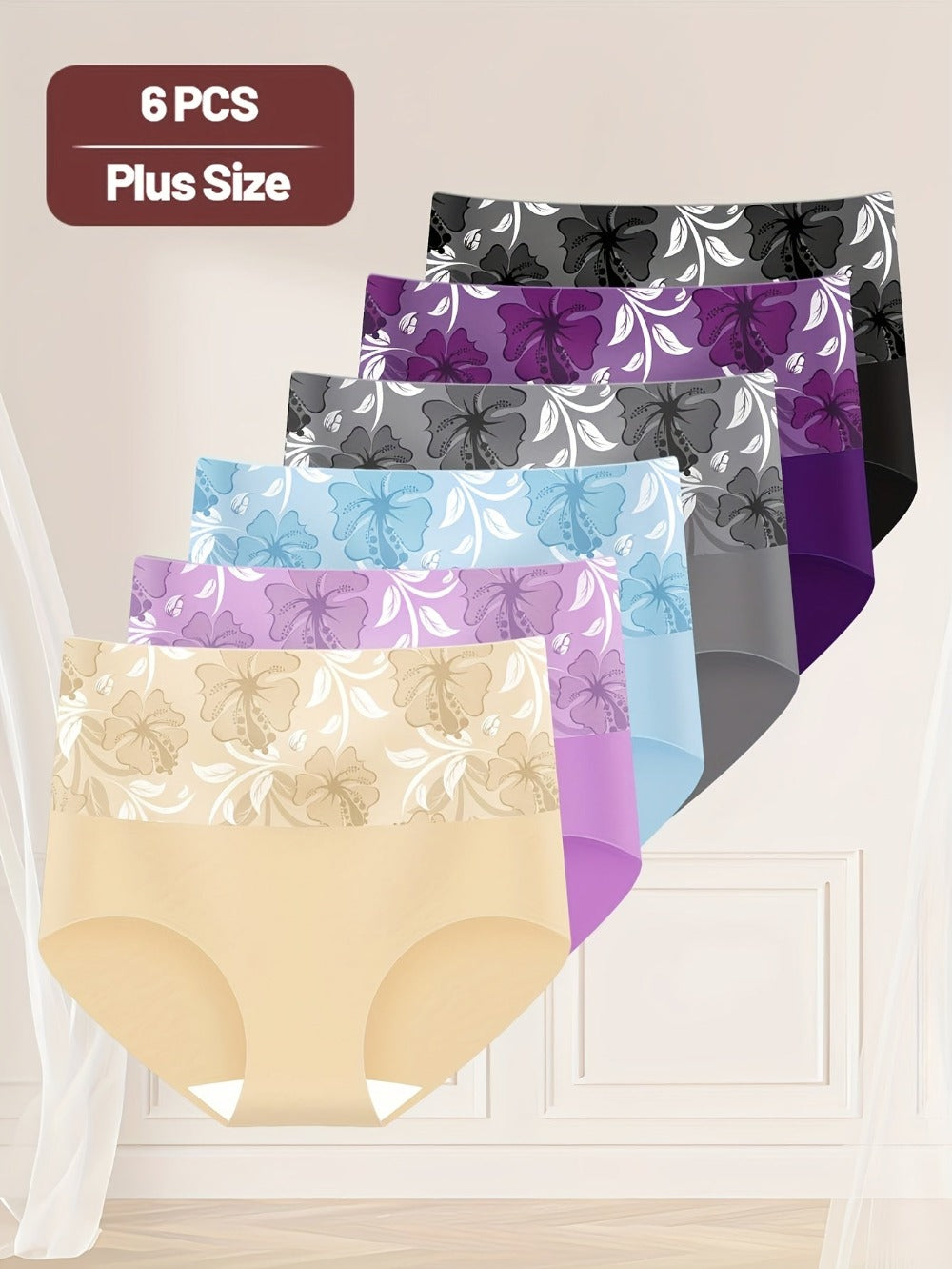 Women’s Plus Size 6-Pack High-Waist Shapewear Briefs - Tummy Control Support