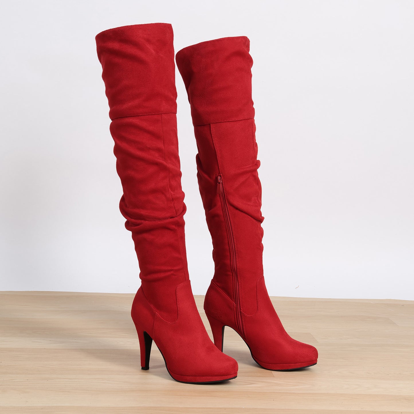 DREAM PAIRS Women's Black Thigh High Chunky Heel Platform Over The Knee Boots Size 9.5 M