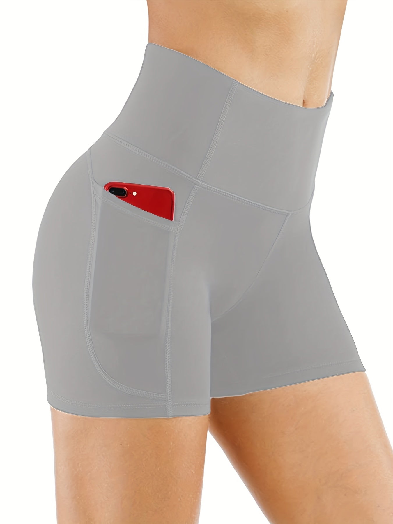 Women's 3pcs Polyester High-Waist Shorts - product view 11