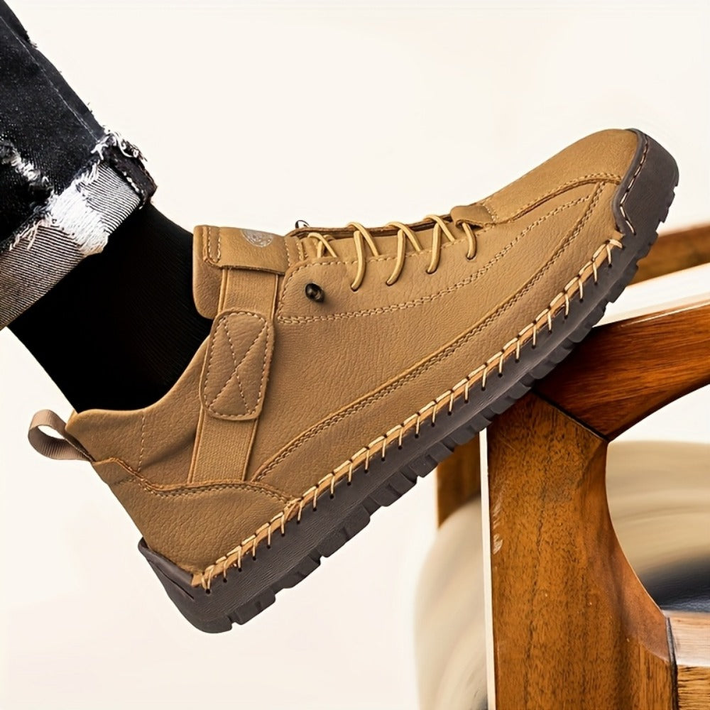 Men's High-Top Casual Ankle Boots - Elastic Closure and Rubber Sole