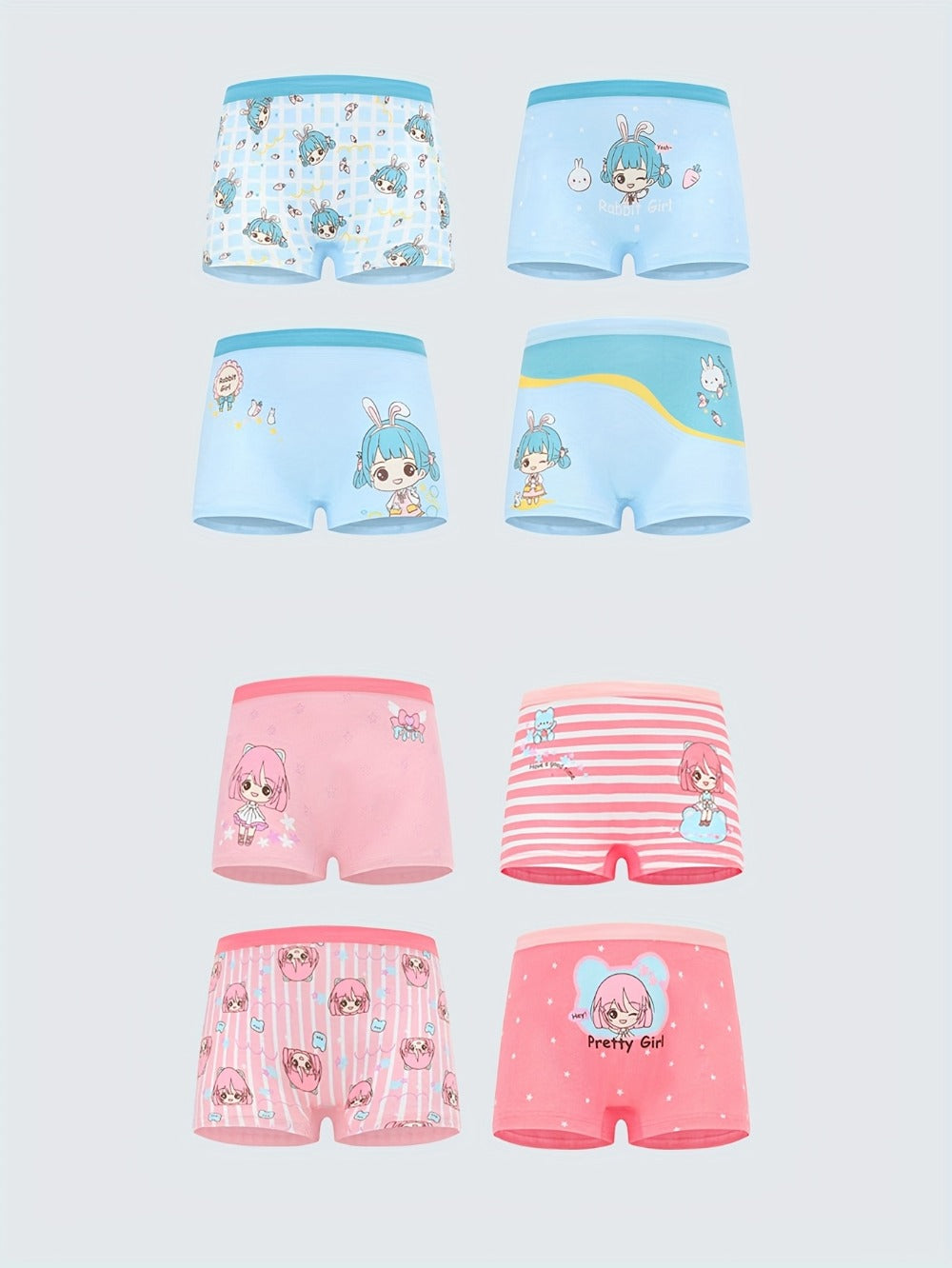 Girls' Boxer Briefs - 10-Pack Assorted Cartoon Print