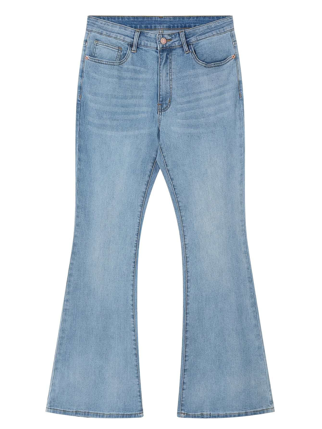 Men's Vintage 70s Retro Bell Bottom Jeans - Wide- Flare Pants with Mid-Stretch Blend, Beltless Suitable for Disco Parties, Night Out & Casual Attire, Machine Washable Mid-Rise Bottoms