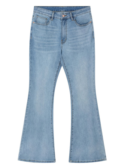 Men's Vintage 70s Retro Bell Bottom Jeans - Wide- Flare Pants with Mid-Stretch Blend, Beltless Suitable for Disco Parties, Night Out & Casual Attire, Machine Washable Mid-Rise Bottoms