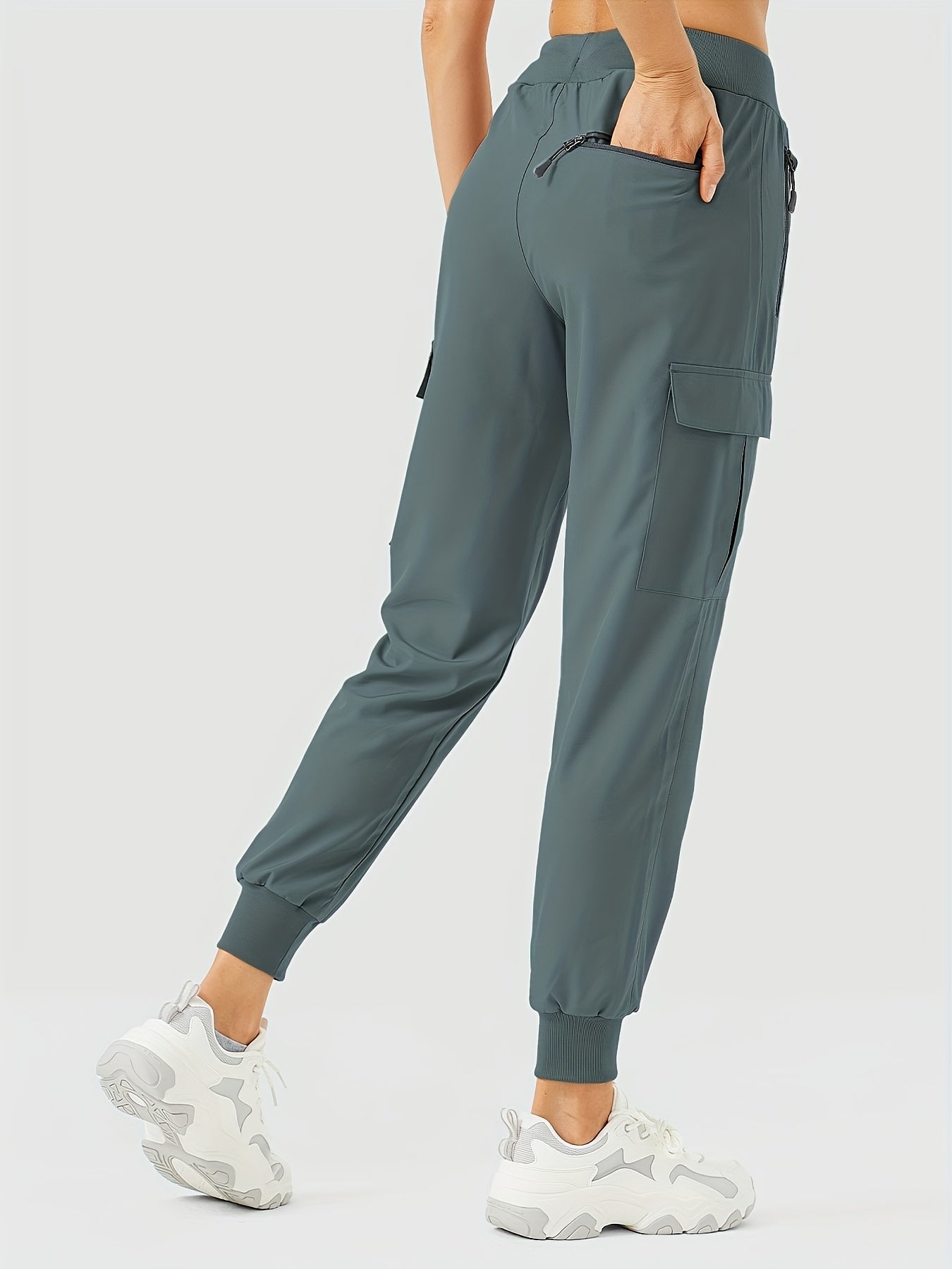 Women'S Cargo Joggers Hiking Pants Lightweight Camping Quick Dry 50+ Zippered Pockets