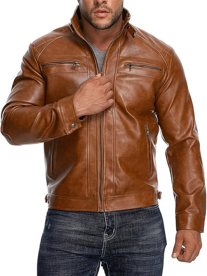 Men'S Lightweight Faux Leather Motorcycle Jacket Black, Coats For Men, Mens Coats, Motorcycle Riding Gear, Motorcycle Stuff, Biker Stuff, Men'S Coats, Motorcycle Clothes, Biker Gear, Jaket Mens, Veste En Cuir Homme, Motorcycle Apparel, Motorcycle Clothing