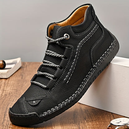 GREKS Men'S Handmade Boots - Large Size, Zipper Ankle Boots for Casual, Outdoor, And Wear, Spring & Autumn