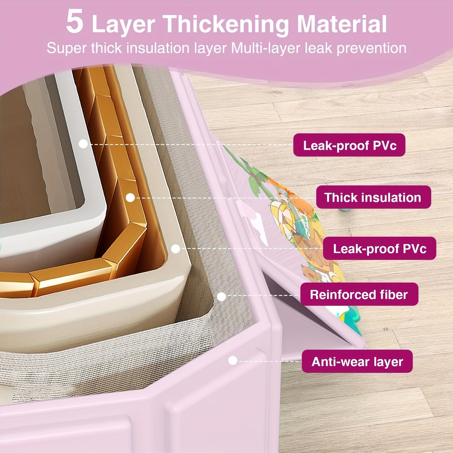 Portable Folding Baby Bath Tub, 7.79gal X 17.7W X 9.8H Inches, Suitable for 0-3 Years, Pink/Mint Green