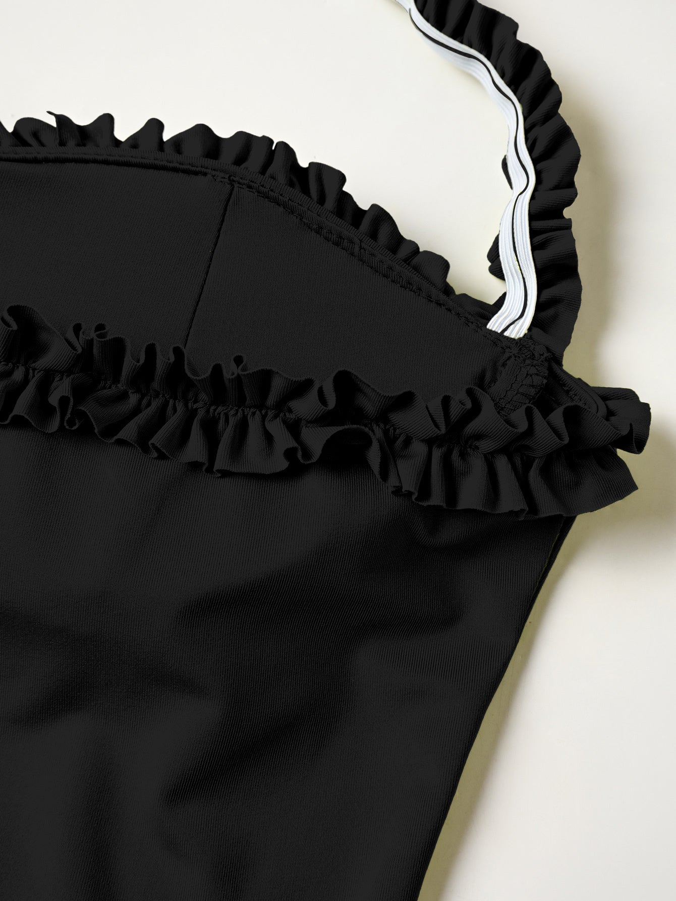 Plus Size, Large Size Black Ruffle Trim Midi Dress | Chic Outfit for Date Night & Summer Soirees