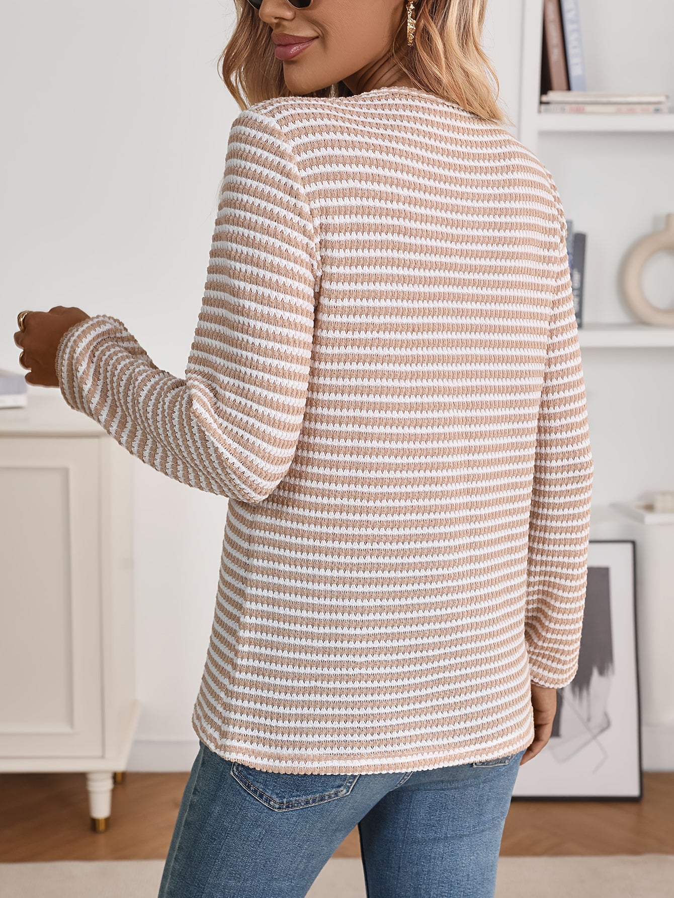 Women's Fall Sweater Top Long Sleeve - Pineapple Print Button Up Blouse, Cozy Thin Crewneck Shirt, Cute Casual Clothing, Autumn Y2K Fashion