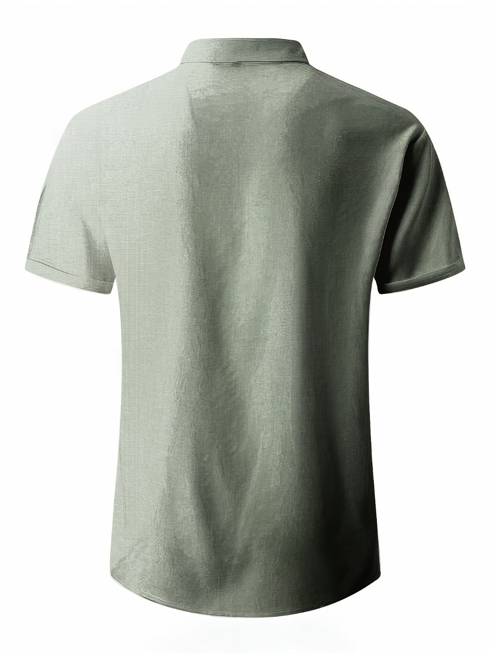 Men's Solid Color Shirt - Collared Short Sleeve 001061