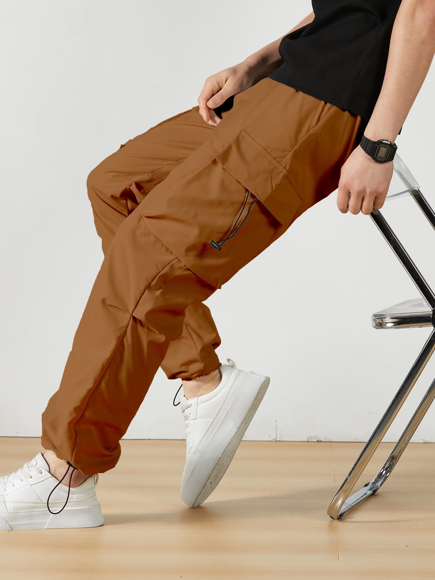Men'S Straight-Leg Cargo Pants with Multiple Pockets, Suitable for Outdoor Street Fashion