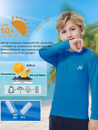 2pcs/Set Boys And Teenagers Round Neck Suit Quick Dry Fishing Running Swimming Polyester Clothes Two-Piece Basic Style Boys Clothes for Summer Outdoor Activities, for Outdoor
