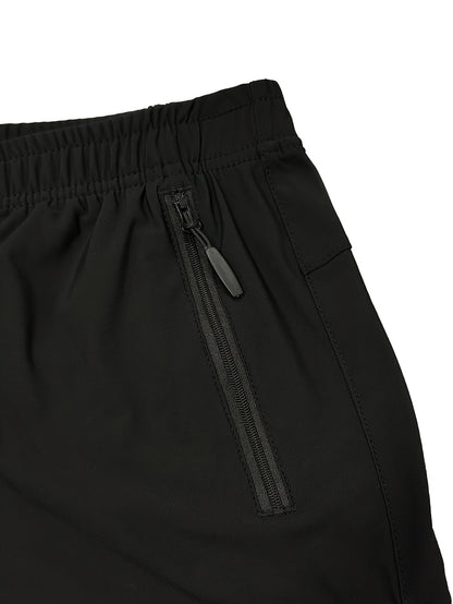 Plus Size Men'S Quick Dry Athletic Shorts, Elastic Waist Drawstring Zipper Cargo Shorts, Breathable Lightweight Multi-Pocket Casual Shorts for Gym Running Workout Outdoor Activities