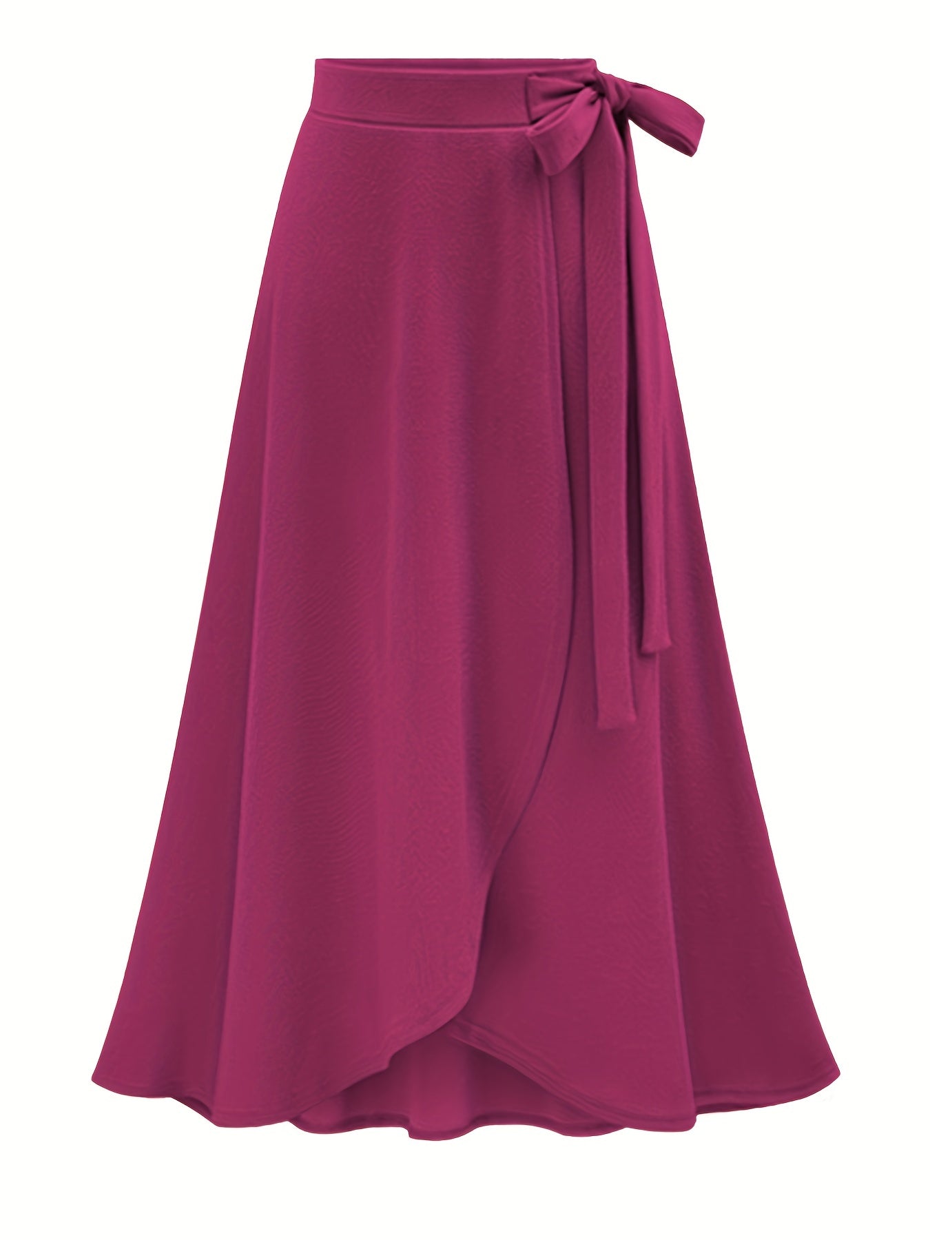 Women's Autumn New High-Waist Irregular Split Skirt with Lining, Mid-Length 2-in-1 Tie Dress