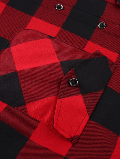 Men's Versatile Fleece Plaid Sweatshirt Everyday 621