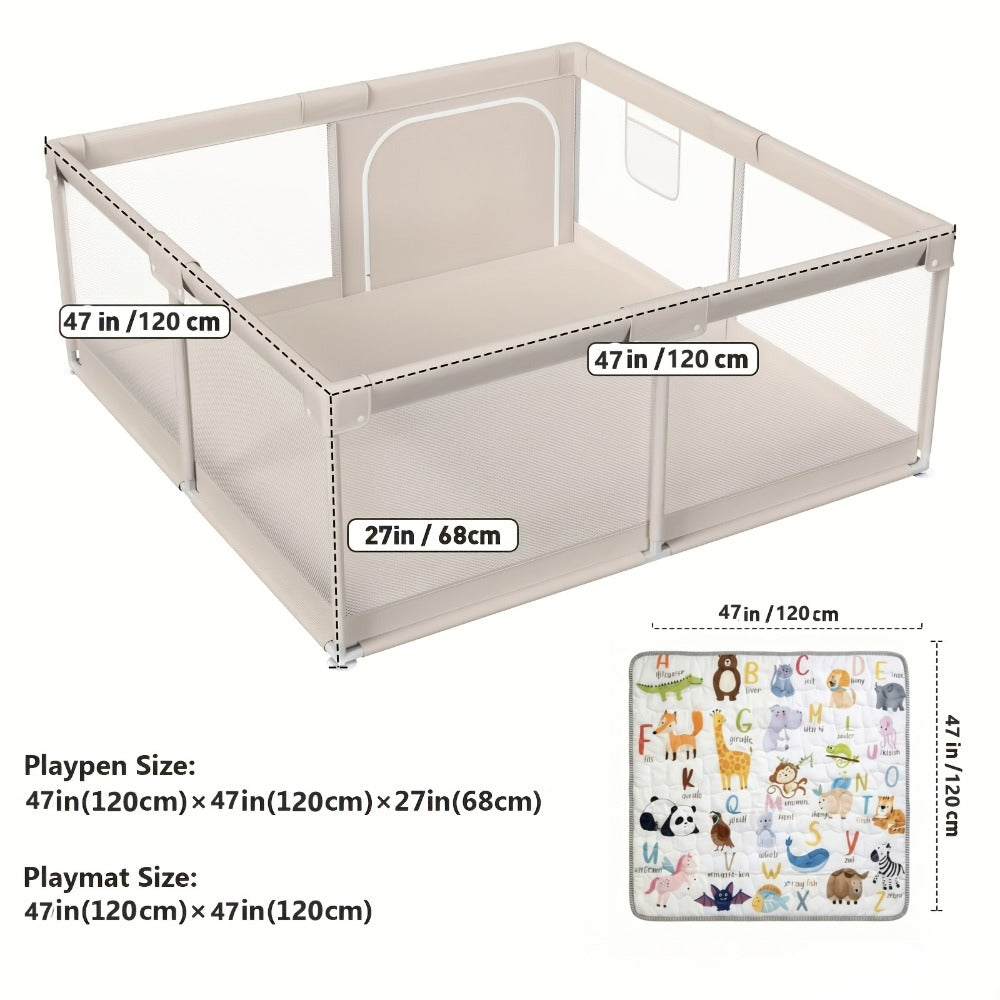 Baby Playpen - Breathable Soft Large Playard