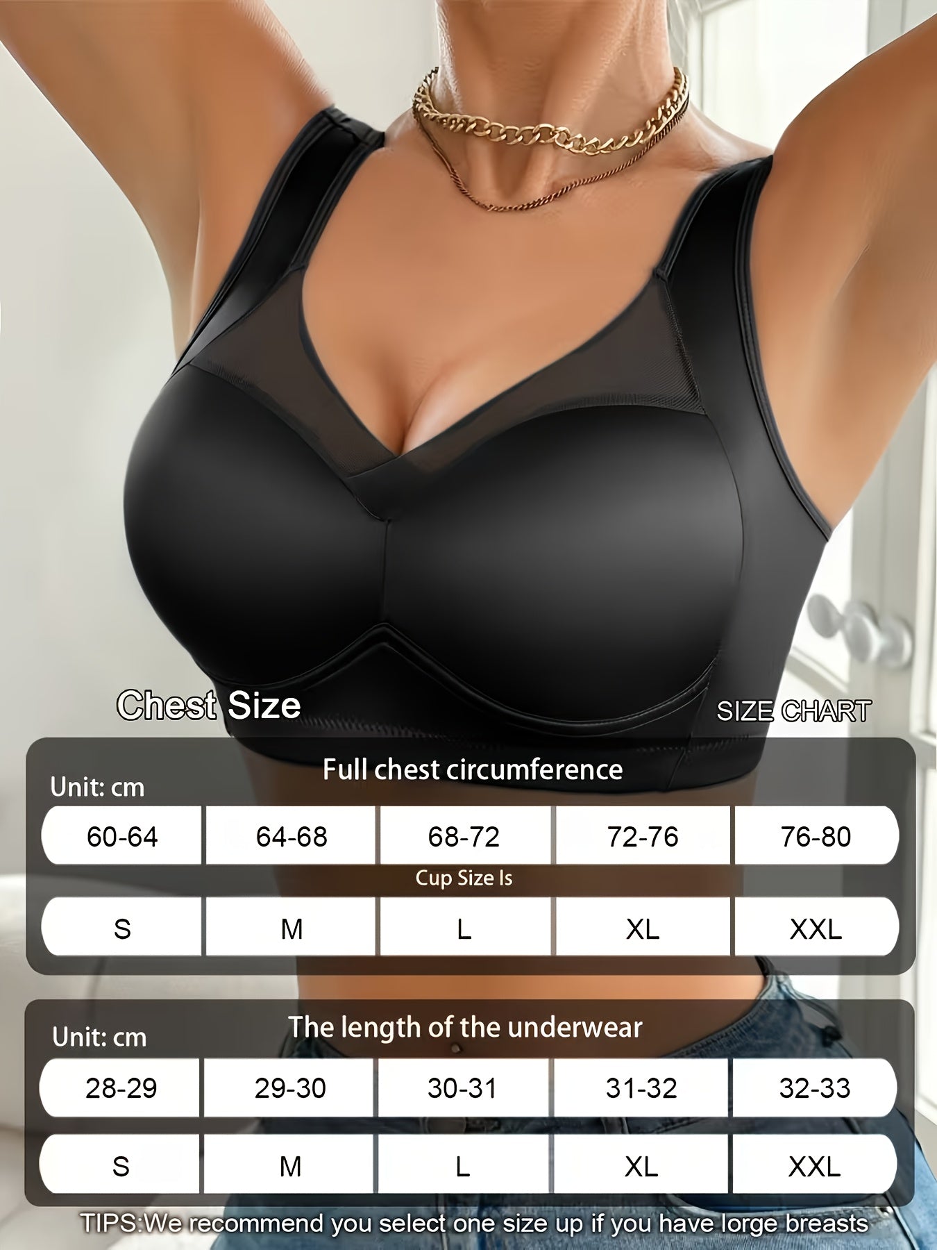1pc High-quality Satin Fabric Women'S Bra | Wireless, Front Buckle Design, Strong Support, Comfortable Gather, Suitable for Daily and Formal Wear, Non-removable Padding