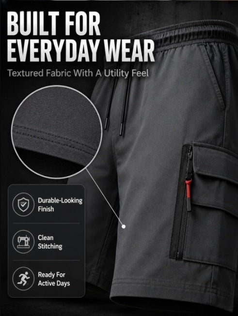 3pcs Loose Casual Cargo Shorts, Lightweight Breathable Quick Dry Fabric, Elastic Drawstring Waist with Multi Functional Pockets; Versatile Knee Length Shorts for Gym Training, Golf, Camping, Hiking And Daily Commute, Perfect for Outdoor, for Teenager