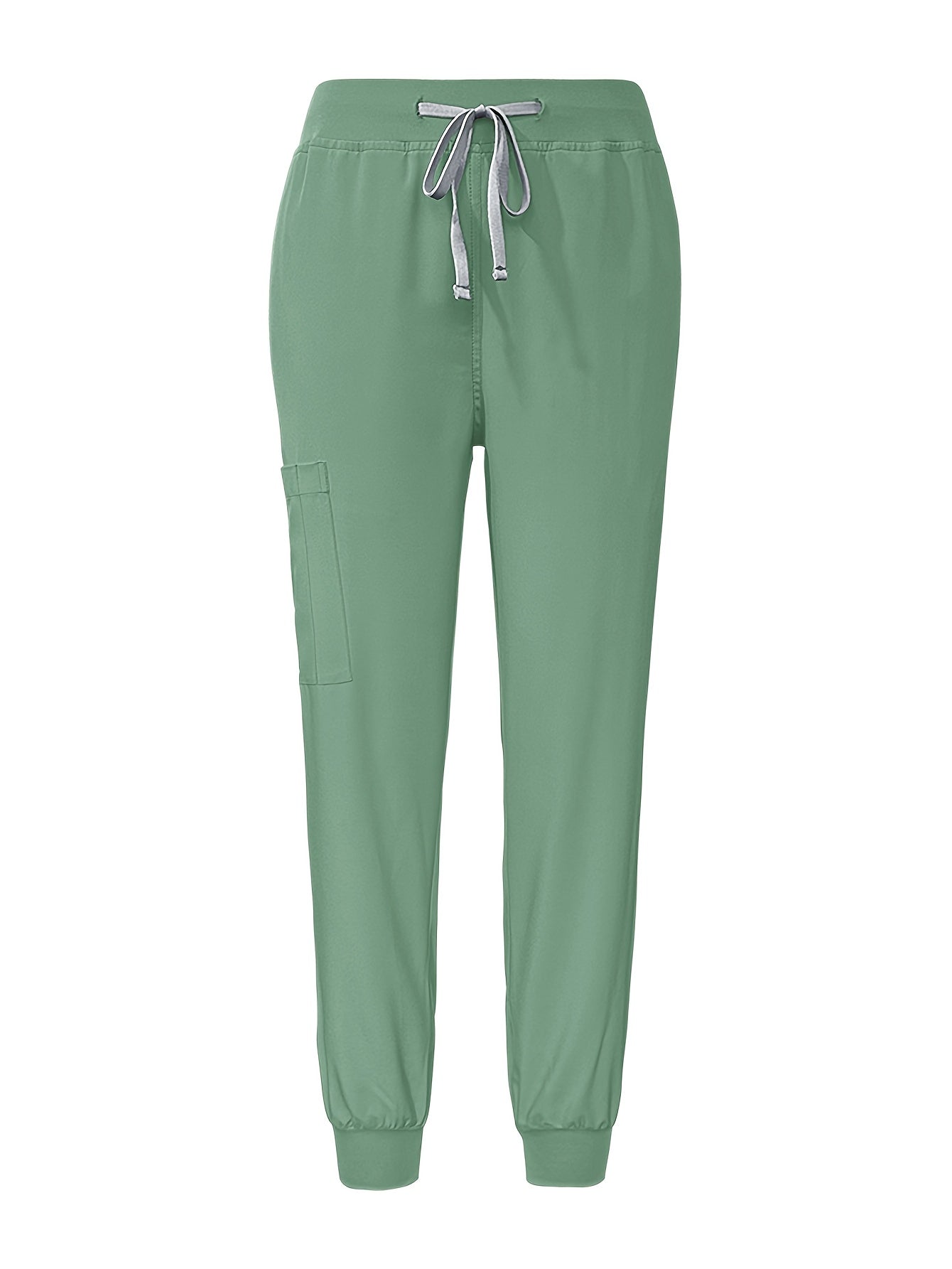 [2pcs Scrub Suit Set] Ships From The United States] 2pcs Set Scrub Suit Set for Women Modern V-neck Top T-shirt & Tapered Leg Jogger Pants with Drawstring Nursing Uniforms Set Suitable for Pet Hospitals, Dental Clinics, Nursing Work, Etc