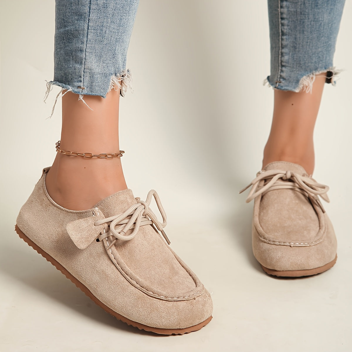 [Lace-Up Casual Shoes] Retro Lace-Up Casual Shoes for Women With Soft Soles, Comfortable for Daily Commuting, Versatile Spring And Autumn Single Shoes, Easy to Wear Without Tiring Feet, Women Shoes