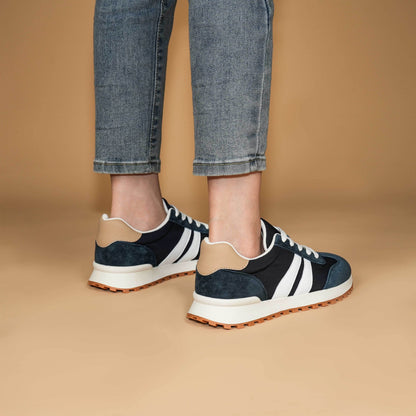 Women's Genuine Leather Chunky Lug Sole Lace Up Running Shoes Casual Designed Fashion Sporty Sneakers AA1127n