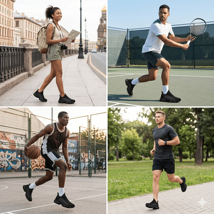 Men's Breathable Lightweight Road Running Shoes - Low-Top Casual Sneakers with Stability Support, All-Season Comfort for Daily Wear & Light Sports, Sleek Sporty Design, Fabric Upper & Rubber Sole, Light Sneakers, Versatile Footwear, Modern Athletic