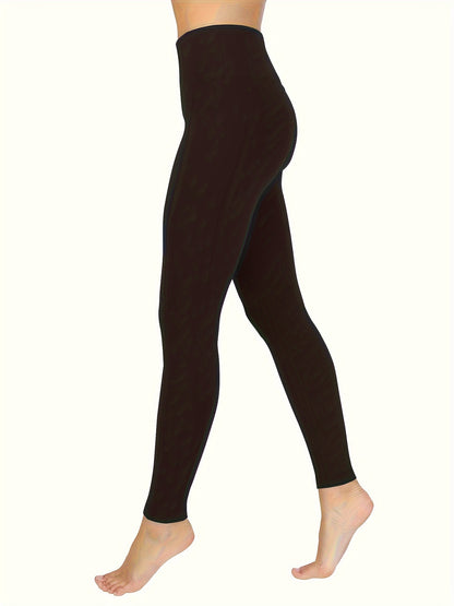 Olive Green High-Waisted Women'S Leggings with Pockets - Made from a And Elastane Mix, Suitable for All Seasons, Machine Washable