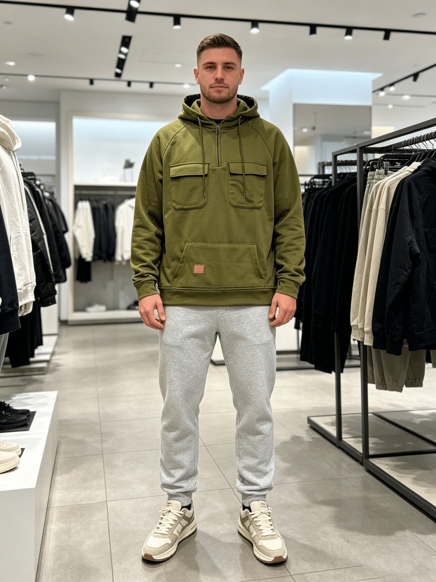 Men's Black Polyester Hoodie - product view 15