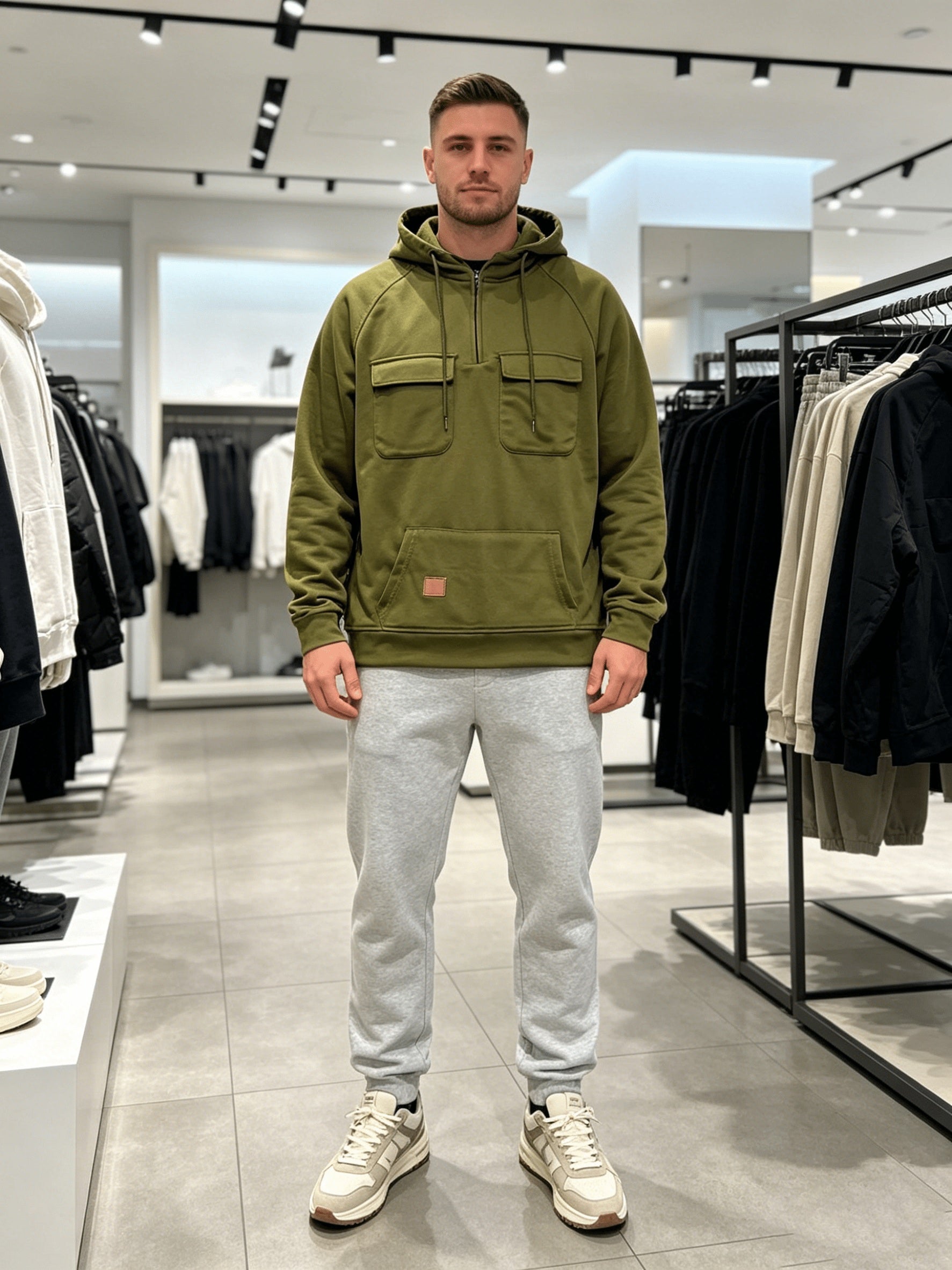 Men's Black Polyester Hoodie - product view 15