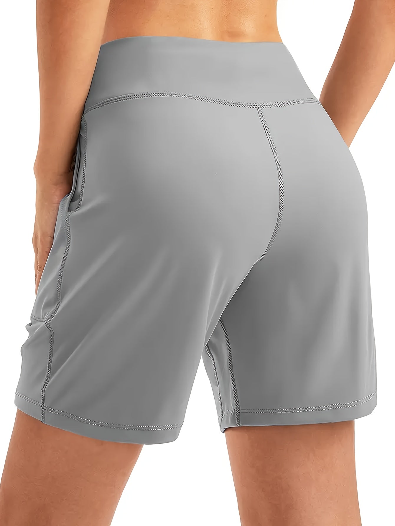 Women'S High-Waist Quick-Dry Yoga Shorts with Pockets | Stretchy Nylon | Quick-Dry, Breathable, Stretchy | Yoga, Running And Fitness | Women