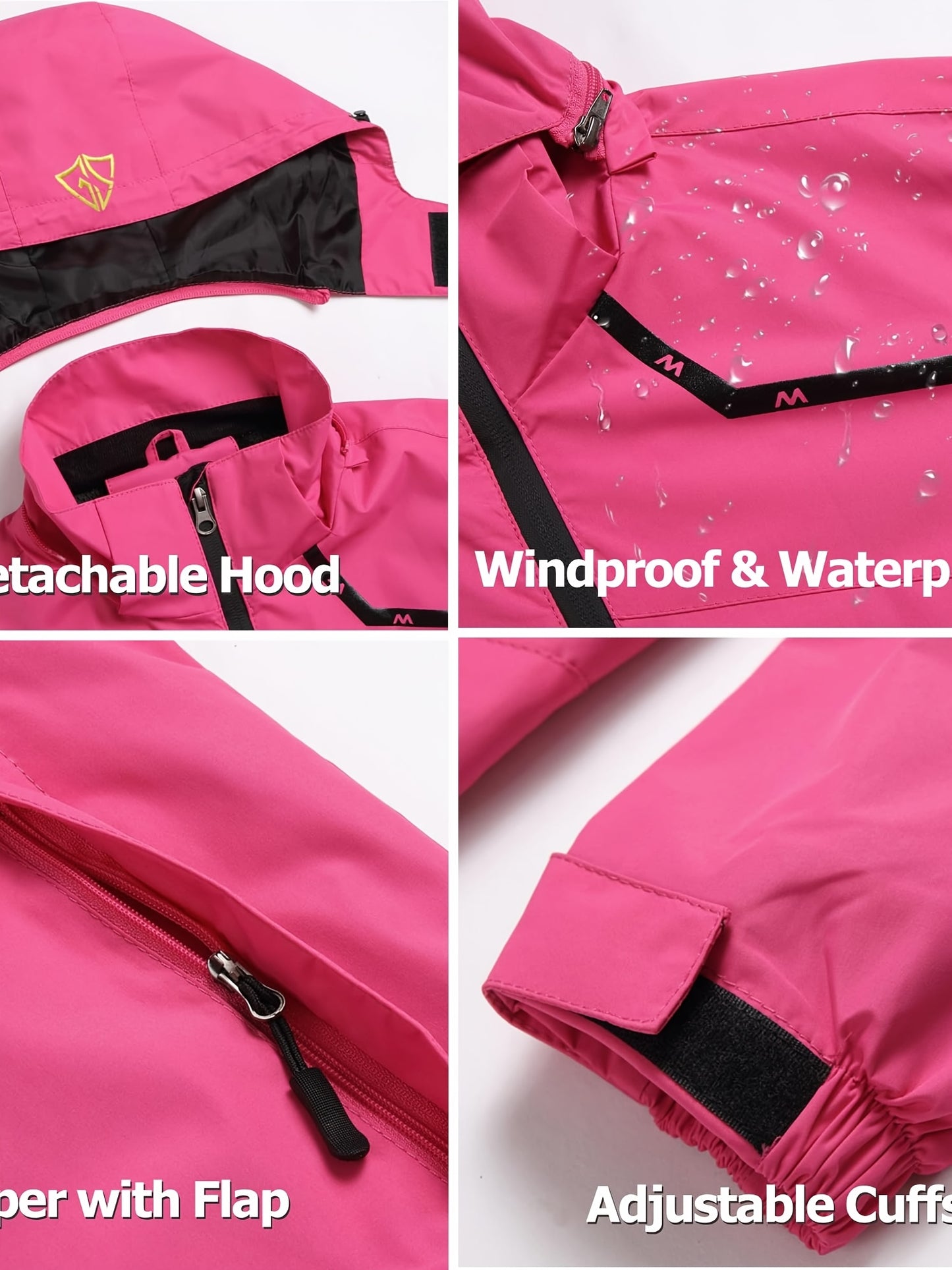 Women's Outdoor Sports Windbreaker, Rain Coat Women, High Quality Jacket Women, Rain Jacket Women, Impermeables Para La Lluvia De Mujer, Lightweight Hooded Mountaineering Suit with Pockets and Detachable Hat.