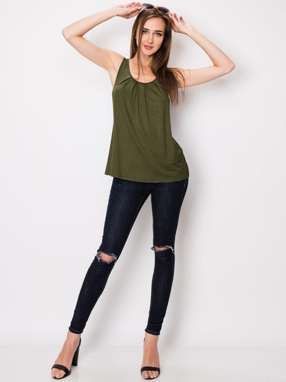 Women's Sleeveless Scoop Neck Loose Fit Tank Top