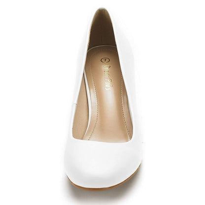 Women's Luvly Bridal Wedding Party Low Heel Pump Shoes Women’s High Heel Dress Pump Round Toe Shoe Classic Office Special Dressy Casual Wedding Pump Shoes
