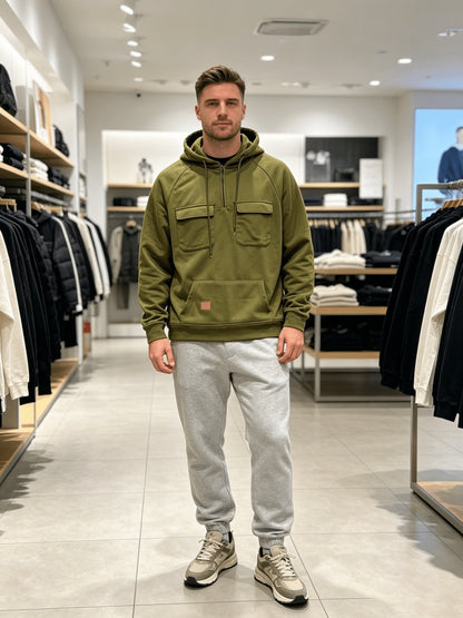 Men's Black Polyester Hoodie - product view 14