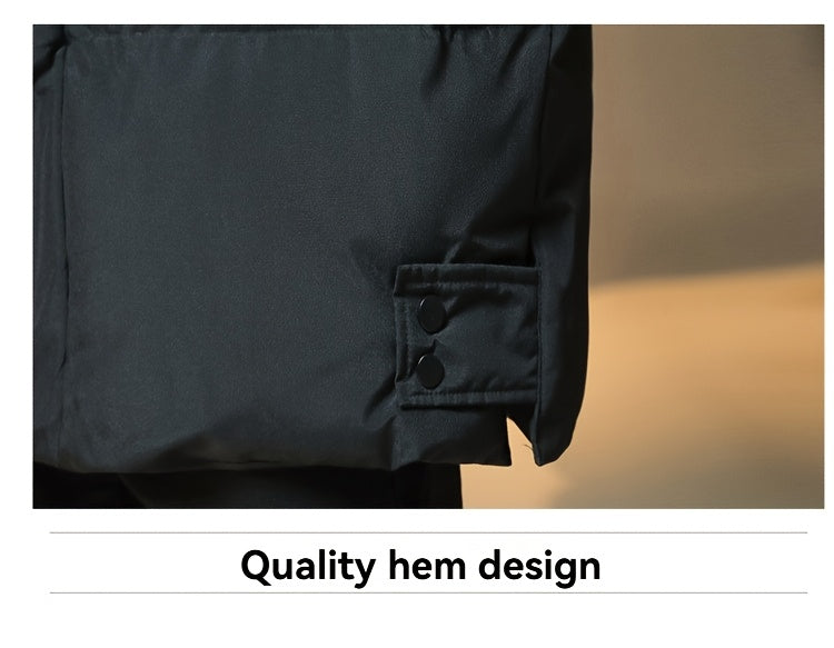Men's Grey Polyester Long-Sleeve Coat - product view 4