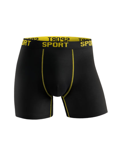 Men'S Underwear 5-pack Random Highly Elastic, Breathable, Comfortable, Quick-drying, Sweat-absorbent, Anti-friction Shorts, Solid Color