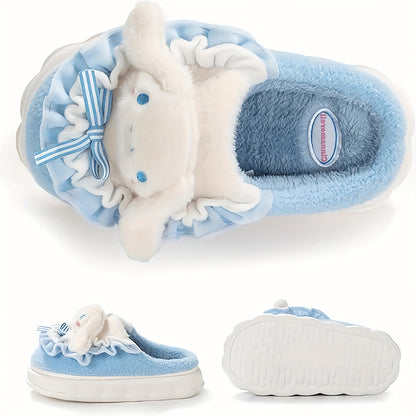 Cute Cinnamoroll Plush Slippers Kawaii Indoor Sport Shoes Camping Warm Platform Non-Slip Home Shoes Y2K Cartoon Soft Padded Plush Bedroom Shoes, Women Shoes