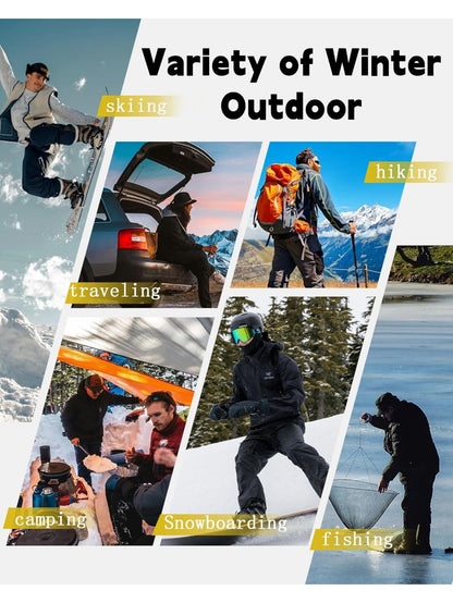 Men'S Fleece Lined Snow Ski Pants Windproof Softshell Tactical Pants Winter Outdoor Hiking Fishing