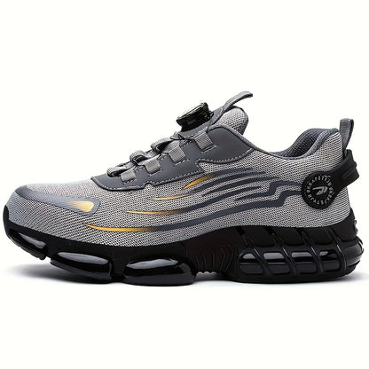 Men's Breathable Work Shoes - Durable Safety Shoes Suitable for Industrial and Casual Wear with Reflective Stripes