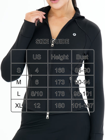 Workout Jackets for Women Full Zip Up Cropped Athletic Long Sleeve Lightweight Slim Fit Running Tops with Pockets