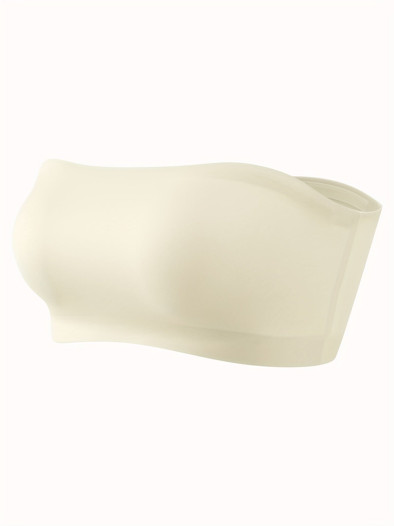 1pc ESSELEGANCE Seamless Wireless Bandeau Bra - Soft Nylon & Elastane Blend, No-Show Design, Beige/Nude, Comfortable Stretch Fit for Casual Attire